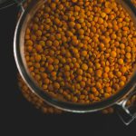 brown beans in stainless steel cooking pot